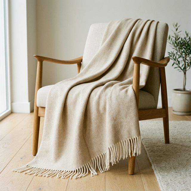 Vlněný pléd Herringbone